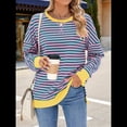 thumbnail image 4 of Sudadera Oversize para Mujer, Verano 2025, Cuello Redondo, Rayas, Larga, Aberturas Laterales, Sudaderas con Capucha Y2K Verde y Rosa XXL, 4 of 10