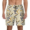 thumbnail image 2 of Picia Snake And Floral pattern Mens Swim Trunks with Compression Liner Stretch Beach Shorts Quick Dry with Zipper Pockets No-Chafing Board Shorts-Small, 2 of 9