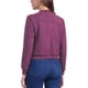 thumbnail image 3 of Chaqueta de mujer INSPIRE CHIC de ante sintético, abrigo corto, con cuello de pie, cierre de cremallera, chaquetas de moto bomber, tamaño M, púrpura oscuro, 3 of 6