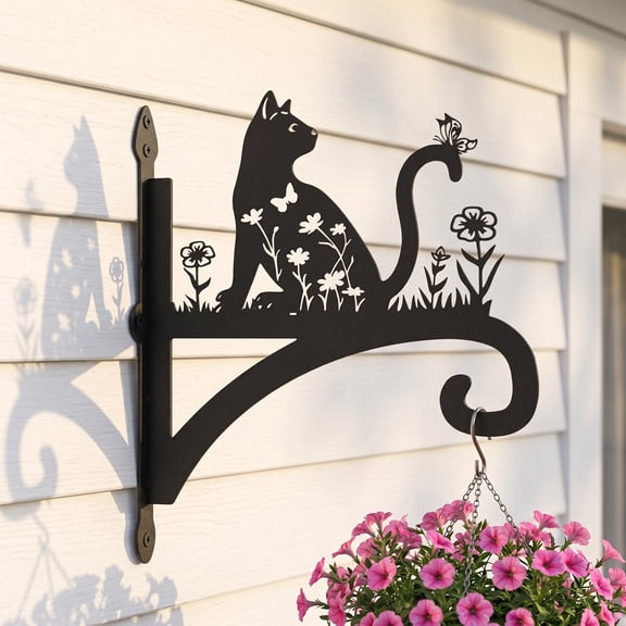 Plant Hangers Outdoor Iron Decorative Animal Silhouette Plant Hooks, for Hanging Baskets, Flower Pot, Lantern Bird Feeder, Wind Chimes Black (Home Decor)