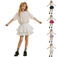 thumbnail image 4 of Summer Girls Cake Skirt Tiered Ruffle Dressy Casual Pleated A Line Shorts For Toddler Kids Apparel, 4 of 5