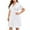 White, variant on WQJNWEQ Summer Dresses New Arrival Womens Casual Plus Size V-Neck Solid Short Sleeve Boho Workwear Swing Workwear Belt