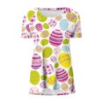thumbnail image 3 of Blusa de manga corta con estampado de cuello redondo informal para mujer a la moda, Tops de verano OAVQHLG3B Store lin121212, 3 of 3