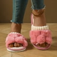 thumbnail image 6 of Taqqpue Memory Foam Open Toe Fuzzy Slippers for Women Slip On Cozy Indoor House Footwear for Her Versatile Indoor Slippers Bow Winter Trendy Fashionable Warm Flat Cotton Slippers, 6 of 6