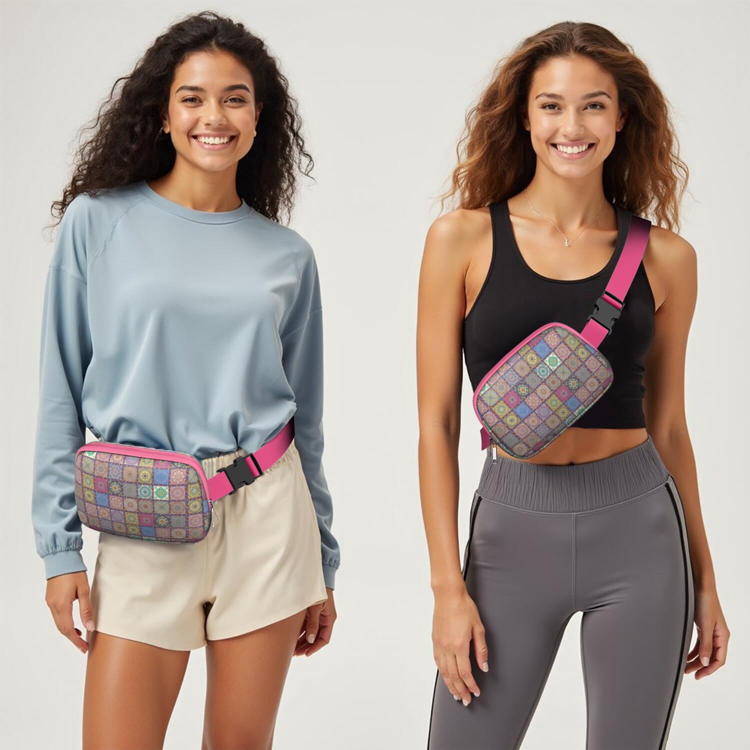 Artistic Running Belt Bag – Geometric Fanny Pack for Women – Secure and Adjustable