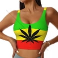 thumbnail image 2 of Women Sexy Sports Vest Rasta Flag With Leaf Female Streetwear Sport Lingerie Tee Crop Top, 2 of 6