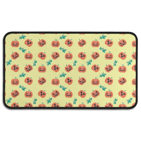 Halloween Cute Pumpkin Faces Door Rugs,Washable Non Slip Door Mats Indoor,Decorative Door Mats,Entry Mat Indoor for Entrance,Bedroom,Kitchen,Bathroom,30"x17"