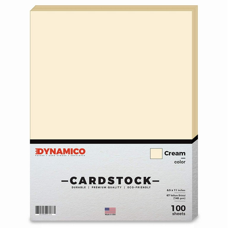 Cream 8.5 x 11 Pastel Color Cardstock Paper - for Cards and Stationery  Printing, Medium to Light Weight Card Stock 67 LB Vellum Bristol