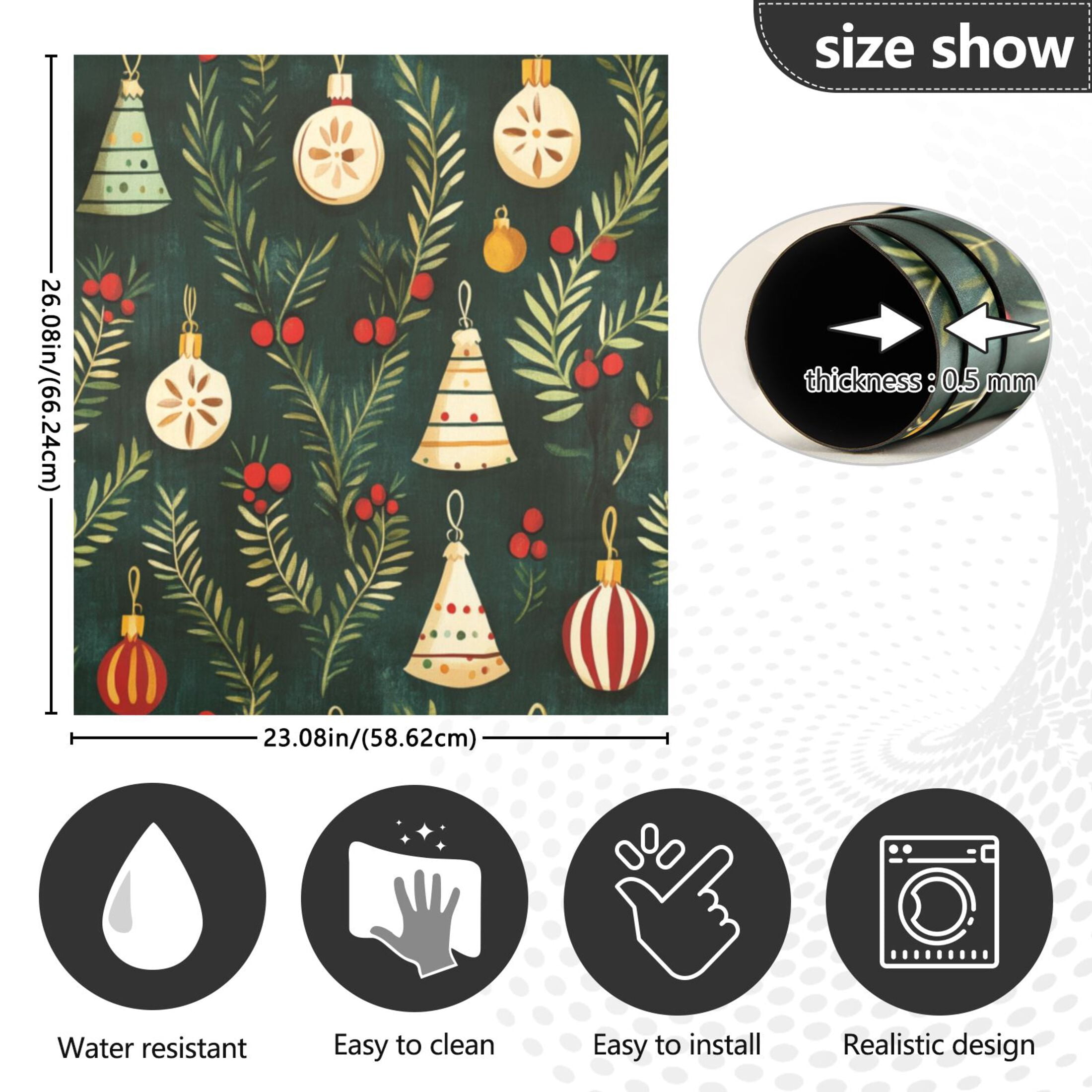 Dishwasher Magnetic Sticker 23x26 Inch Refrigerator Magnetic Sticker Washing Machine Magnetic Sticker Kitchen Panel Magnetic Sticker Home Decor Cute Christmas Decorations