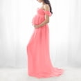 thumbnail image 3 of Vestido de Mujer Embarazada Elegante Maxi Vestido de Maternidad de Longitud Completa Fuera del Hombro Vestido de Maternidad Frontal Dividido para Sesión de Fotos Fiesta de Boda ANGGREK Otros, 3 of 6