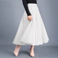 thumbnail image 4 of RYDCOT Women's Pleated Midi Skirt Summer Solid Color High Waisted Flowy A Line Swing Casual Skirts White, 4 of 7
