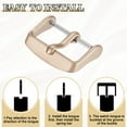 thumbnail image 4 of 22mm Watch Band Replacement Buckle Stainless Steel Watch Strap Clasp Matte PVD Buckles with 2pcs Tongue, Rose Gold, 4 of 6