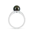 thumbnail image 2 of Angara Tahitian Cultured Pearl Criss-Cross Shank Ring in 14K White Gold for Women | June Birthstone Jewelry for Her, 2 of 8