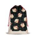 thumbnail image 2 of Christmas Bags Drawstring,Green and Black Christmas Plaid Santa Pattern Large Xmas Christmas Gift Bags,Reusable for Xmas and New Year Party Favors and Supplies,27.6" X 19.7", 2 of 5