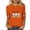 Orange#2, variant on ZVAVZ Women's 3/4 Sleeve Halloween Tops Crew Neck Ghost Printed Tee Shirts Loose Fit Bat Graphic Tees Fashion Holiday T Shirt Blue S