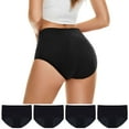 thumbnail image 3 of Ketyyh-chn99 Underwear Women Plus Size Cotton Stretch Brief Underwear 4 Pack Black,S, 3 of 5
