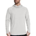thumbnail image 6 of LEKWK Fishing Shirts for Men Quick Dry Long Sleeve Hooded Face Cover Slim Fit Sun Shirt Lightweight Breathable UPF 50+ Protection Athletic Fishing Wear Gray XXXL, 6 of 7