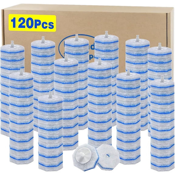 ZQZIQI Disposable Toilet Bowl Wand Refills, Unscented 3-Layer Deep Cleaning Replacement Heads, Compatible with Clorox Toilet Cleaning System Stain Removal，120-Count