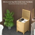 thumbnail image 7 of Bamboo Laundry Hamper with Lid, 120L Large Clothes Laundry Sorter with Removable 2-Section Liner Bag, Raised Laundry Basket Organizer for Clothing, Bathroom, Bedroom, Laundry Room, Natural, 7 of 7