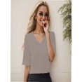 thumbnail image 5 of Women Casual Short Sleeve Realxed Fit Basic T-Shirt Tops, 5 of 5