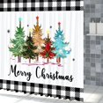 thumbnail image 5 of Christmas Shower Curtain, Xmas Tree Merry Christmas Bath Curtain Plants Plaid Pine Tree Winter Bathroom Curtains with Hooks Waterproof Fabric for Home DecorDecor, 72" Wx72 H, 5 of 6