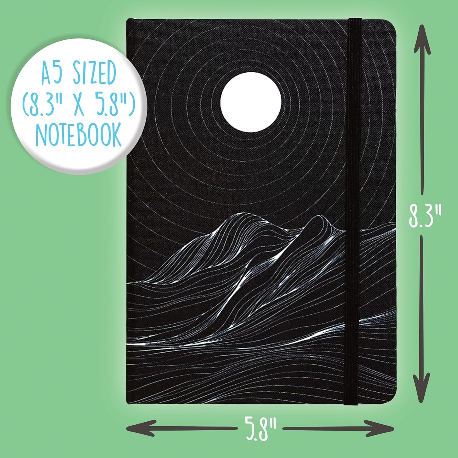 Better Office Products d Plastic Bottle Notebook Journal, 8.3" x 5.8" (A5), 192 College Ruled Pages, Hardcover, Inner Pocket, Banded, Cover Made of Plastic Bottles (1, Black)