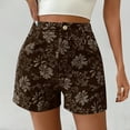 thumbnail image 4 of Rezuofi 2 Pcs Women's Floral Jacquard Shorts High Waisted Boho Summer Shorts with Pocket, 4 of 7