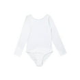 thumbnail image 4 of TiaoBug Kids Girls Long Sleeve Ballet Leotard with Wrap Chiffon Skirt Gymnastic Tutu Dress Dancewear Ivory 2-3, 4 of 7
