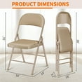 thumbnail image 4 of Vebreda Padded Metal Folding Chair, 4-Pack, Kahki, 4 of 8