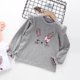 thumbnail image 4 of Gibobby Playeras Deportivas Camisetas de algodón con volantes de manga larga para niñas pequeñas con diseño de conejito （Gris， 3-4 Años), 4 of 5