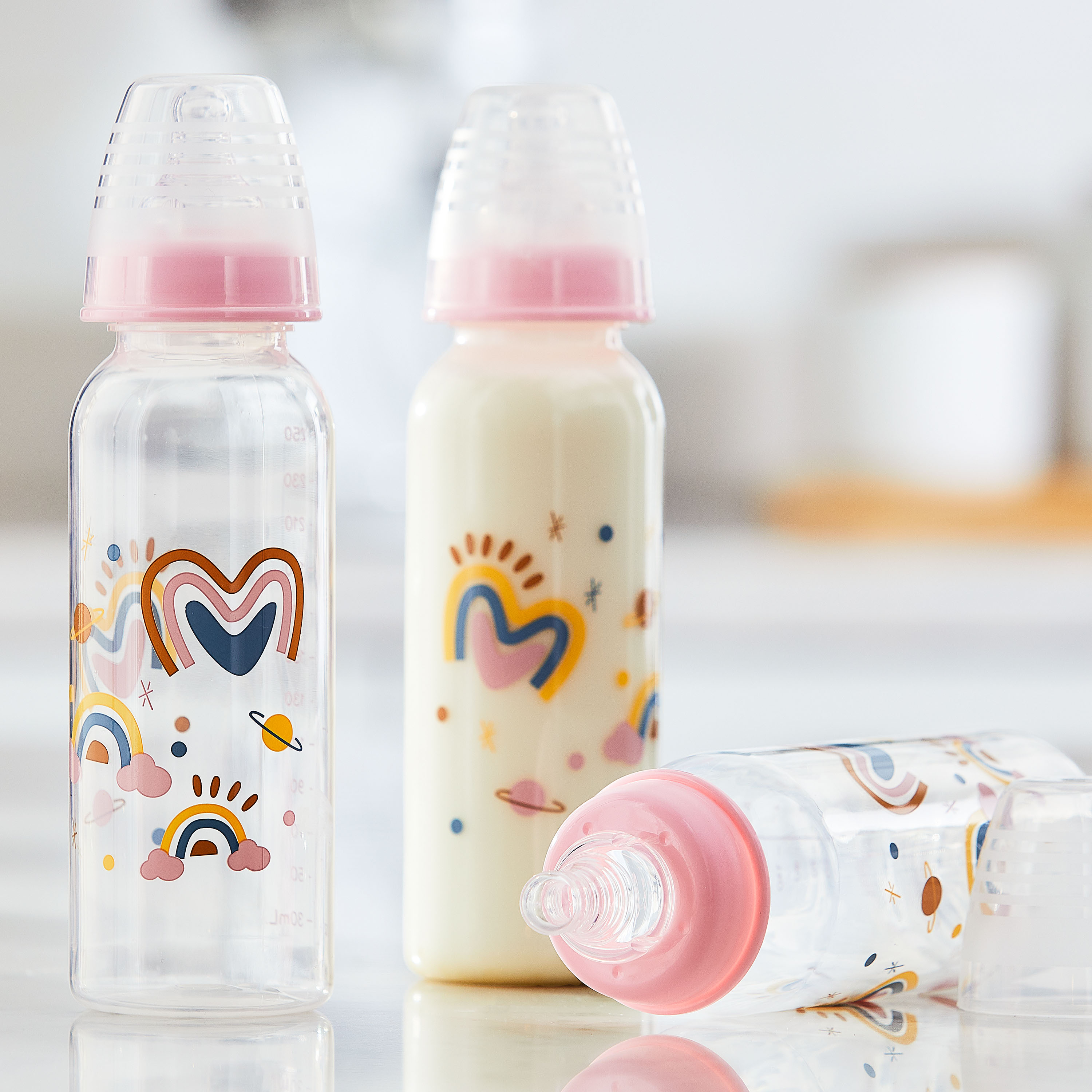Biberón de cuello estándar Parent's Choice, 9 fl oz, recién nacido 0+ meses, paquete de 3 5