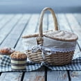 thumbnail image 4 of QenASHaing Spacious Woven Wicker Picnic Basket with Double Lid, Perfect for Outdoor Gatherings and Organized Food Storage, 4 of 7