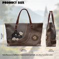 thumbnail image 6 of ZUXONGSY Leather Daisy Cat Print Tote Handbag for Women Portable Handle Handbag Casual Top Handle Satchel with Inner Pocket for Tours Daily Use, 6 of 6