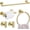 Brushed Gold, variant on Brushed Gold 5 Piece Bathroom Hardware Set, SUS304 Stainless Steel Bath Towel Bar Set, 23.6 Inch Round Bathroom Accessories Kit Wall Mounted