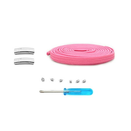 

Upgraded Version No Tie Shoelace Upgraded Version No Tie Elastic Quick Shoelace No Tie Shoe Laces For Kids Adult Unisex Rose Red Silver Buckle