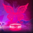thumbnail image 3 of YSTIAN 3D Butterfly Night Light Lamp Illusion Night Light 7 Color Changing Touch Switch Table Desk Decoration Lamps Acrylic Flat ABS Base USB Cable Toy (Bus), 3 of 3