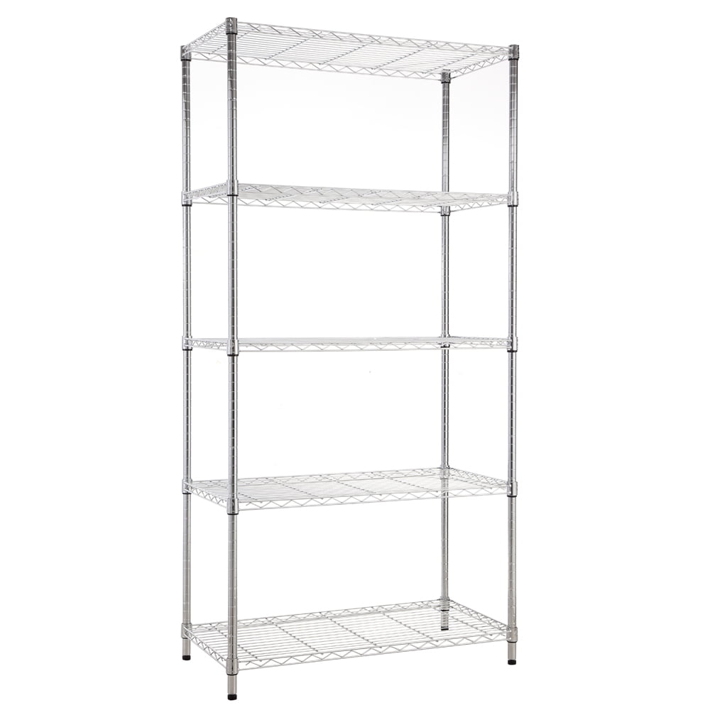 5 tier chrome utility wire shelving unit 14x36x72in