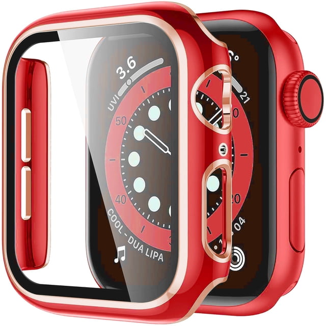 Funda para Apple watch Case 45mm 41mm 44mm 40mm 42mm 38mm accesorios PC Protector de pantalla de vidrio templado iWatch series 7 8 5 6 SE Tan Jianjun unisex