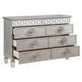 thumbnail image 4 of Acme Varian 6 Drawers Wooden Dresser with Mirror Inlay in Silver, 4 of 6