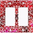 thumbnail image 6 of Metal Light Switch Plate Cover Elegant Red Gray Damask DAM050, 6 of 13