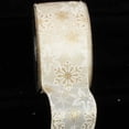 thumbnail image 2 of The Ribbon People Ivory and Gold Snowflake Wired Craft Ribbon 2.5" x 40 Yards, 2 of 2