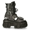 thumbnail image 3 of New Rock Boots BIOS107-V1 Black VEGAN Leather Unisex Platform Sandal Biker Goth  37, 3 of 6