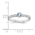 thumbnail image 5 of Primal Silver Sterling Silver Polished Aquamarine and Diamond Ring, 5 of 5