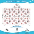 thumbnail image 2 of Pink Cow Strawberry Jar Pattern Hooded Bath Towel，60"x35" for Ages 3 To 12 Kids, Quick Dry Lightweight Soft Microfiber Hood Beach Towel Cover Up for Kids, 2 of 7