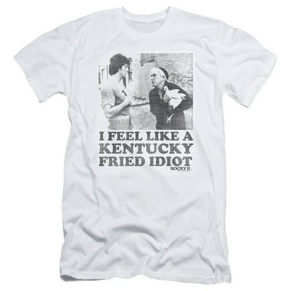 Rocky Fried Idiot Adult 30/1 T-Shirt White