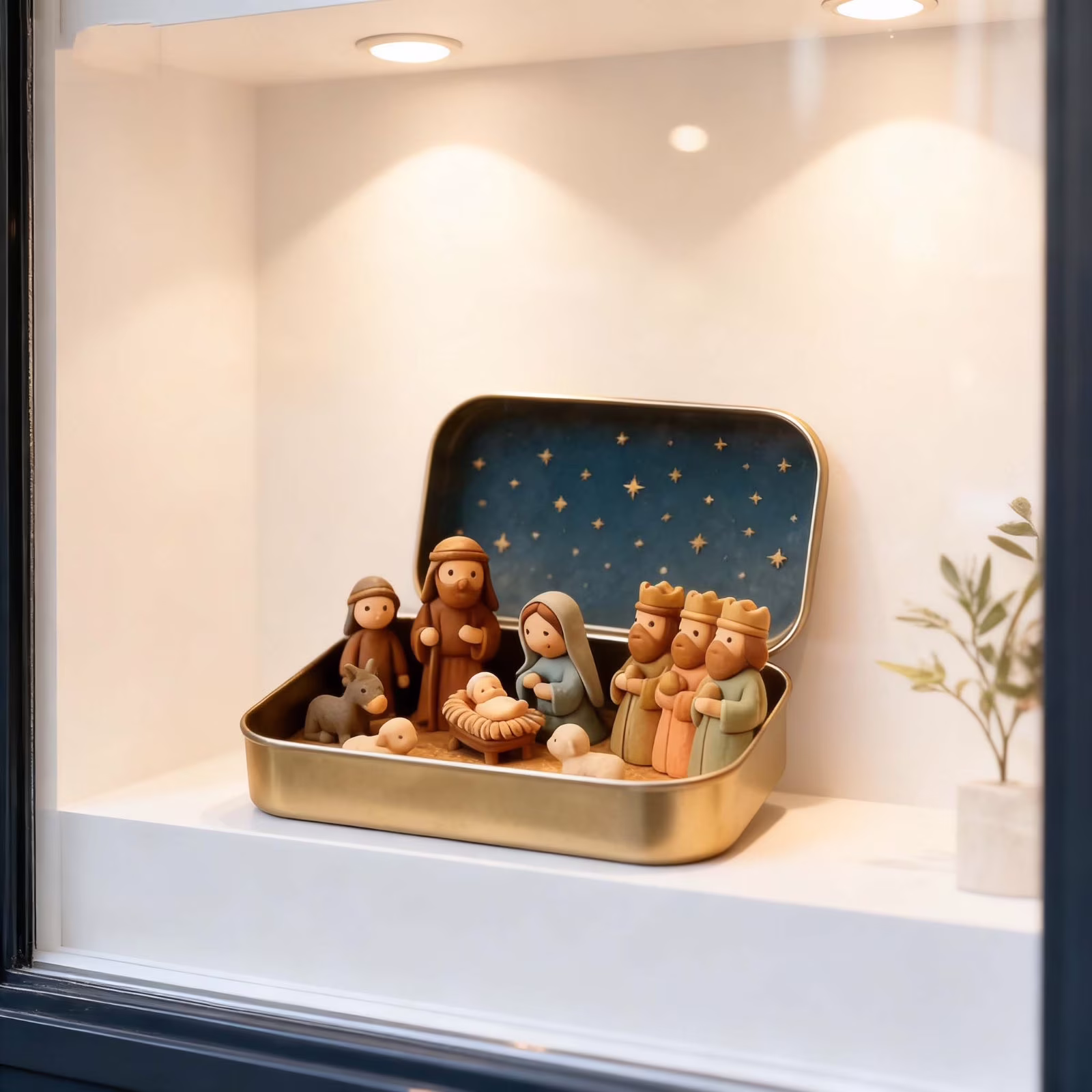 thumbnail image 5 of Mini Christmas Nativity Set in a Tin Box Small Nativity Set Handcrafted Pocket Nativity Scene with Mini Jesus Figurines,, 5 of 5
