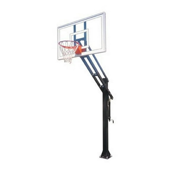First Team Force Pro Steel-Glass In Ground Adjustable Basketball System44; Saddle Brown
