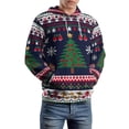 thumbnail image 2 of Knitted Christmas Deer Snow Regular Fit Hoodie, Sporty Pullover Hooded Sweatshirt for Men Women M, 2 of 6