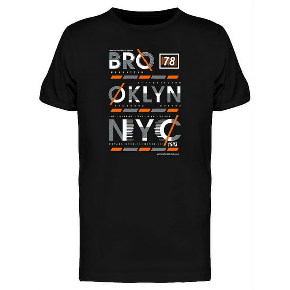 Brooklyn Lines Urban Graphic T-Shirt Men -Image by Shutterstock, Male XX-Large