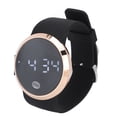thumbnail image 2 of LED Digital Watch, Upgraded Stylish Couple Watch Round Touch Screen Easy To Operate  For Business  Gold Shell Black Belt, 2 of 8